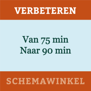 Van 75 min naar 90 minuten in 18 weken (3x per week)